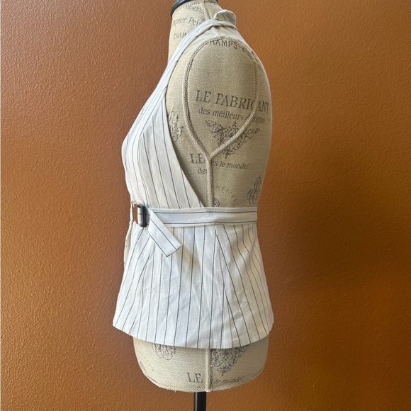NWT! Nicholas Pinstriped “Dakotah Asymmetrical Halter Neck Vest” Size 4 - Picture 6 of 16